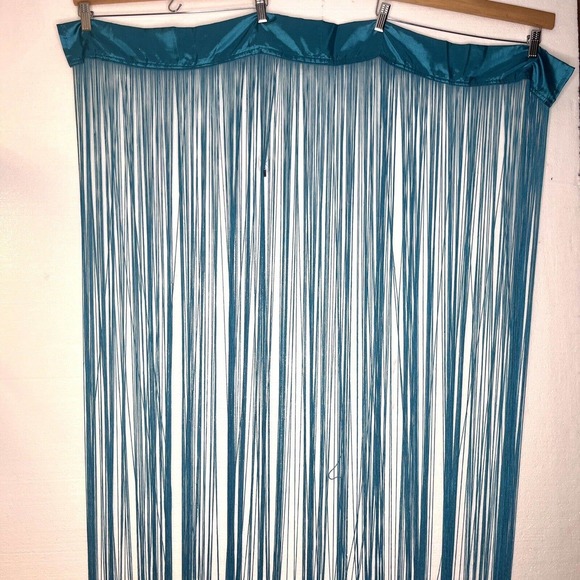 String Curtain Blue Door Room Divider Decor Window Panel Fringe set of 3